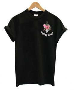 Angels Black Flowers t shirt NA