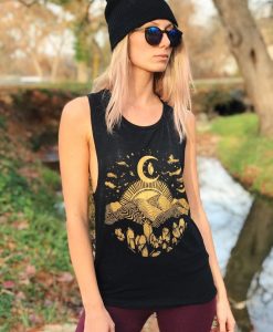 Appalachia Shimmery Gold Muscle Tank top NA
