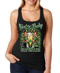 Get N' Lucky Dublin Pinup Clover Party Whiskey Tank top NA