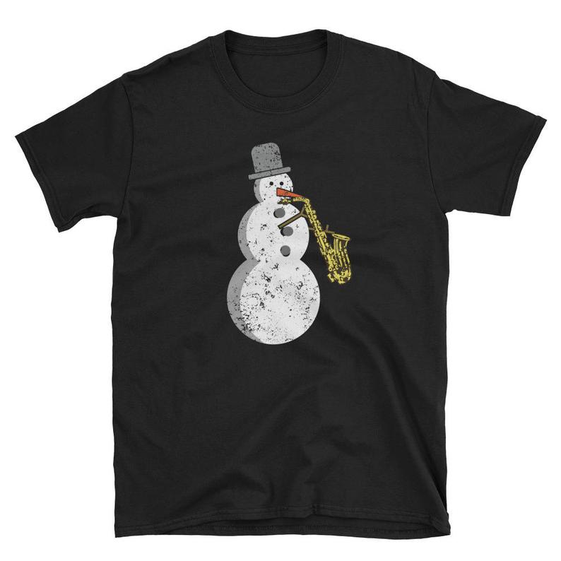 Snowman Saxophone Player t shirt NA