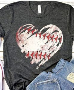 Baseball heart t shirt NA