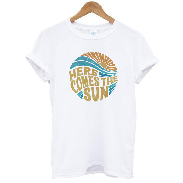 Here comes the sun vintage inspired beach graphic t shirt NA