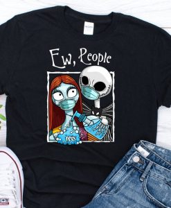 Jack and Sally Wearing Facemask and Hand sanitizer Shirt NA