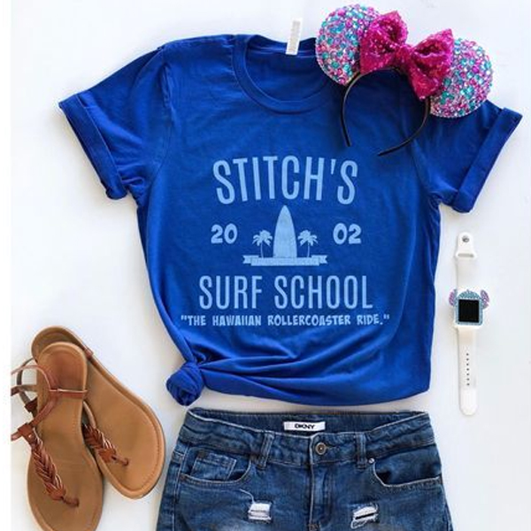 Stitch's Surf School t shirt NA