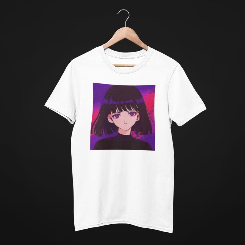 Anime Girl Purple Sad t shirt NA