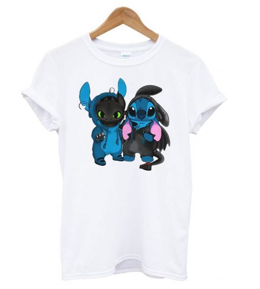 Baby Toothless and baby Stitch T Shirt NA