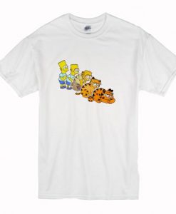 Bart Simpson And Garfield T-Shirt NA