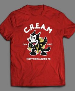 HIP HOP CAT Cream Cash Rules Shirt NA