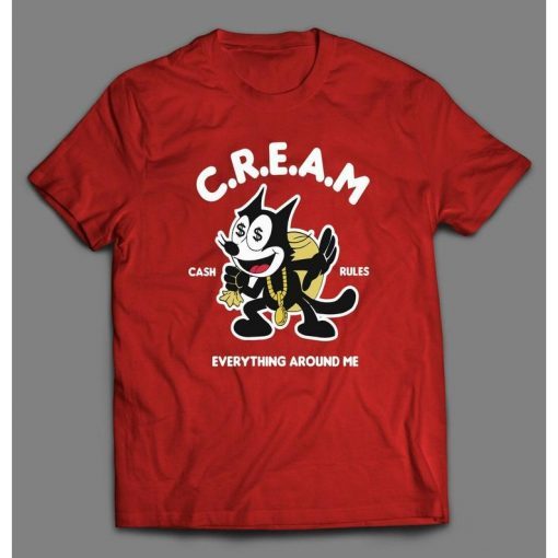 HIP HOP CAT Cream Cash Rules Shirt NA