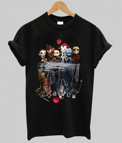 Horror Movie Characters Water Mirror Reflection T-Shirt NA
