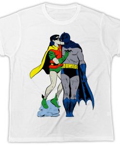 Funny Batman VS Superman Kissing T-Shirt NA