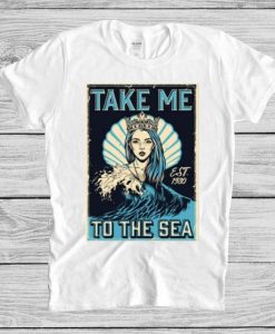 Mermaid Nautical Vintage Tale Me To The Sea Poster T-Shirt NA