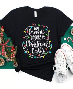 My favorite color is Christmas lights t shirt NA