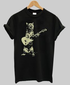 Cat playing guitar shirt NA