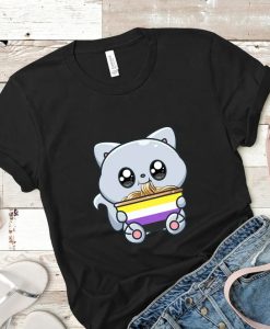 Kawaii Nonbinary Cat nude Shirt NA