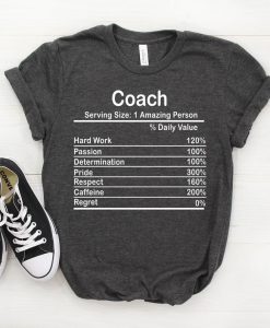 Personalized Coach Nutrition Facts Shirt NA