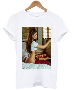 Sexy Pizza Girl On Bed Tshirt NA