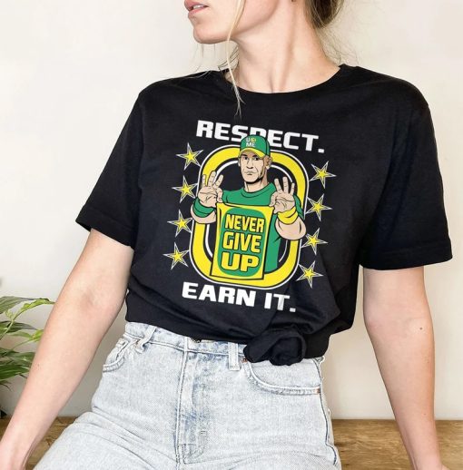 John Cena Respect never give up green shirt NA