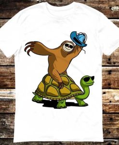 Sloth Cowboy Riding Turtle T Shirt NA