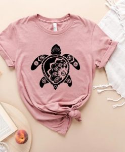 Turtle Floral Mandala T Shirt NA