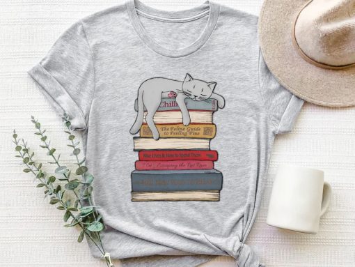 Cat Book tshirt NA