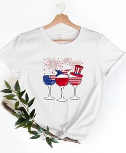 Red Wine Blue Patriotic Shirt NA