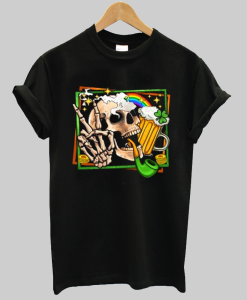 St Patricks Day Peace Skull T-Shirt NA