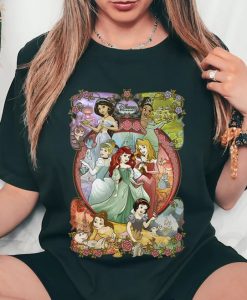 Disney Princess Classic Cartoon Group Collage T-Shirt NA