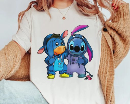 Eeyore And Stitch Cute Friends Vintage Cosplay Halloween Shirt NA