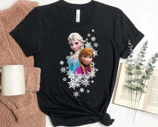 Christmas Frozen Anna and Elsa Snowflakes T-Shirt NA