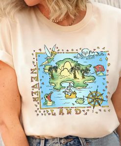 Never Land Map Vintage Poster Shirt NA