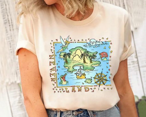 Never Land Map Vintage Poster Shirt NA