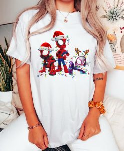 Marvel Spidey and His Amazing Friends Go-Webs-Go Boys Christmas Lights tshirt NA
