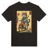 Japanese Samurai Cat on Motorcycle tshirt NA