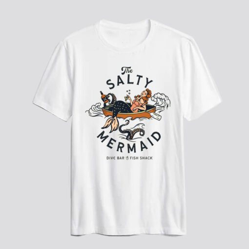 The Salty Mermaid Dive Bar & Fish Shack Retro T Shirt SD